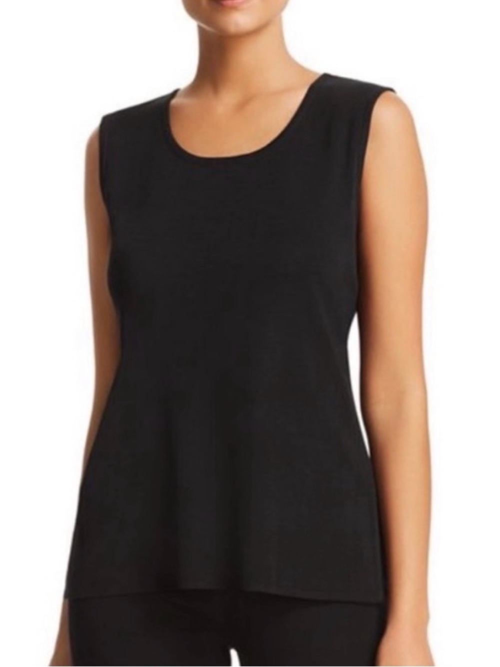 Vintage Exclusively Misook Black Sleeveless Scoop Neck Tank